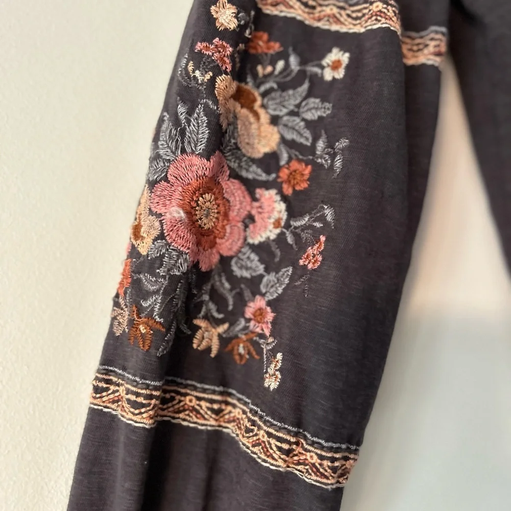 Embroidered Off-Shoulder Top - Black